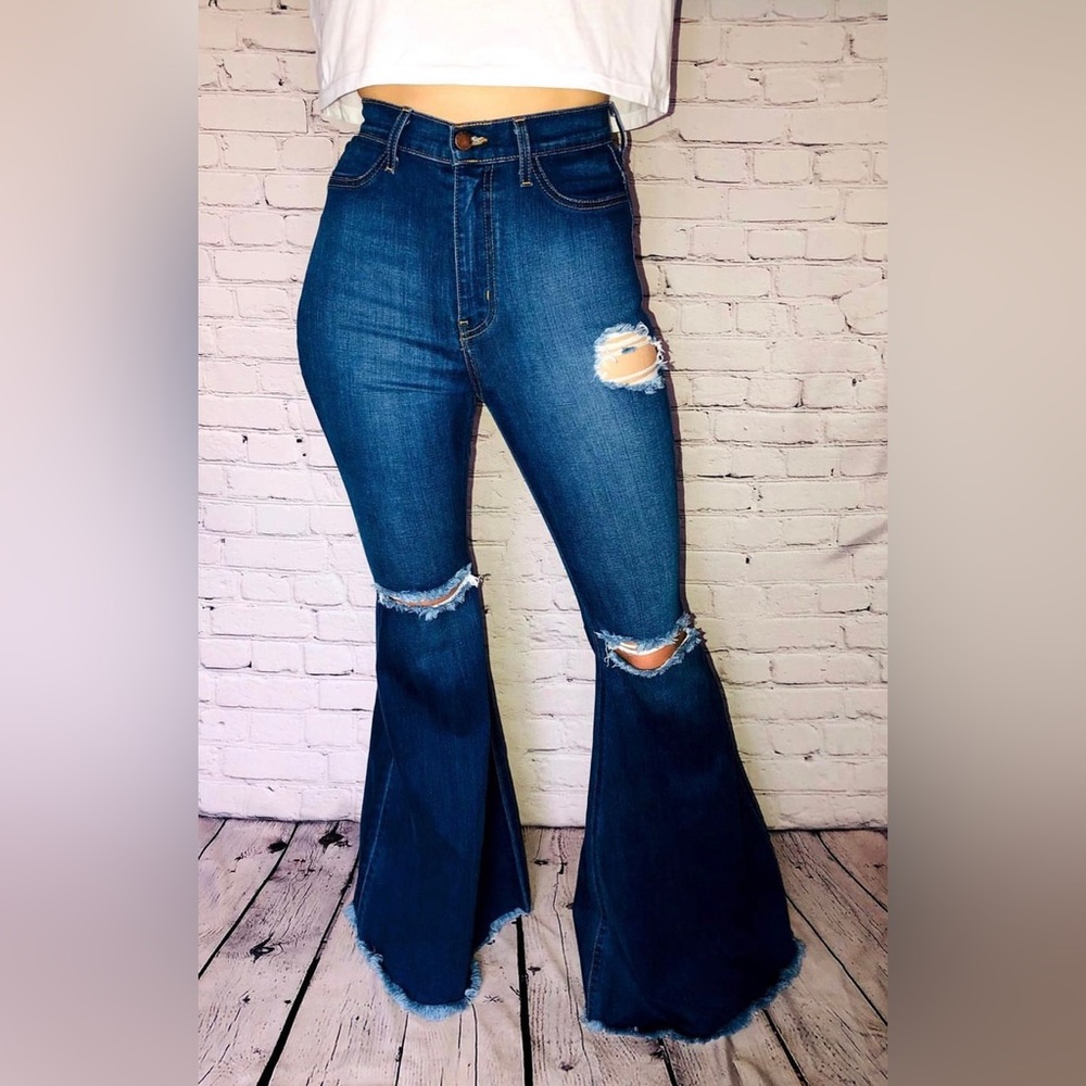 High rise flare jean